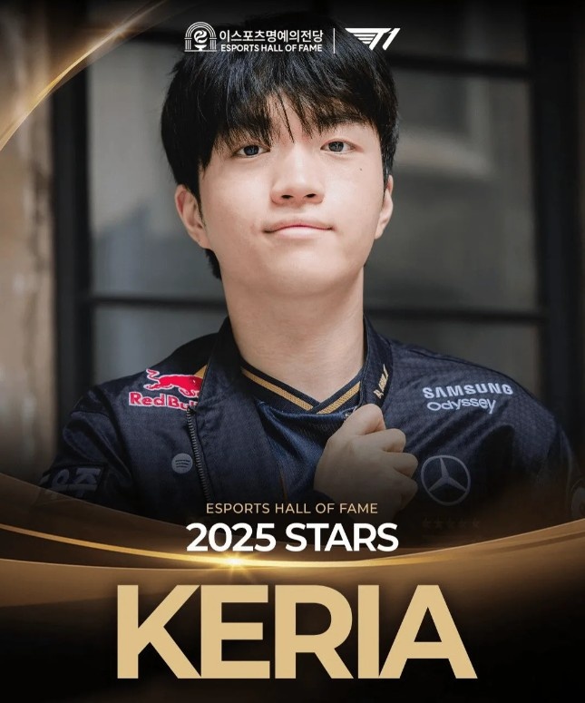 T1官媒:祝贺Oner、Faker、Keria入选2025电子竞技名人堂
